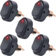 Twidec/5Pcs LED Lighted Rocker Switch Toggle 12V 30A SPST 3 Pin On-Off Red round