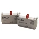 Lot of 2 Baco 33E01Y7 Pushbutton Contact Blocks, 1NC, 22mm, 5VDC/60VAC...1A Max