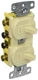 Bryant Electric RC303I 2-Gang 15A 3-Way Toggle Combination Switch Ivory