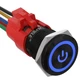 APIELE 19mm Latching Push Button Switch 3/4" 12V DC Black Shell Power Symbol ...