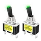 DaierTek Illuminated Toggle Switch 12V LED, Green LED Lighted 2pcs 