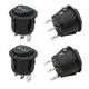 TWTADE / 4Pcs Momentary Boat Rocker Switch 3 Pin 3 Round, Black 