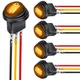 Nilight 5Pcs Waterproof Round Rocker Toggle Yellow LED Switch 12V 