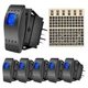 eFuncar 6PCS Rocker Switches 12 volt 4Pin SPST 20A/12V 10A/24V ON/Off Blue
