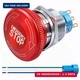 mxuteuk 22mm Stainless Steel Metal Latching Emergency Stop Push Button Switch wi