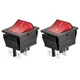 Heschen Rocker Switch ON-Off DPST 4 Terminals Red Light 16A 2 Piece, 