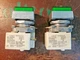 (2) Square D 9001KM1 Pushbutton Light Module 110/120V Green Cap Ser G (TA42MS)