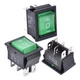 APIELE 3Pcs 3 Position Rocker Toggle Switch DPDT 6 Pin AC 125V/10A Green