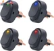 Twidec/4Pcs LED Lighted Rocker Switch Toggle 12V 30A SPST 3 Pin On-Off 4 Colour 