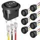 Joinfworld 3 Way Round Rocker Switch 12V, Waterproof 3 Pin 3 Position Black