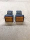 Lot of 2 Fuji Electric AH164-TL Orange Illuminated Push Button AH164TL #4033I149