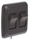 12235 Black Double SPST On-Off Switch with Bezel