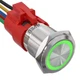 APIELE 19mm Latching Push Button Switch 12V Silver Shell, Shell-Green