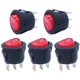 mxuteuk 5pcs Snap-in AC110/120V Lighted Round Rocker Switch Illuminated red 