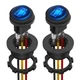 DaierTek UL Listed Waterproof Round Rocker Switch with Shell 12V Blue LED Roc...