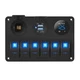 DaierTek 6 Gang Marine Rocker Switch Panel Waterproof 12 Volt Boat Toggle Swi...