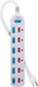 KMC 6 Outlet Power Strip with Multi-Outlet Independent Switches, white 
