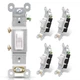 ELEGRP Single Pole Toggle Light Switch, 15 Amp, 120 Volt, Toggle Framed AC Quiet