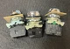 Sprecher+Schuh D7-D0C + D7-X10 Green Illuminated Pushbuttons Lot of 3