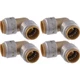 (1)-SharkBite 3/4 In. x 3/4 In. 90 Deg. Push-to-Connect Brass Elbow (4pk)UR256A4
