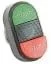 ABB MPD15-11B Double Pushbutton Operator, 22 mm, Momentary, Flush/Extended Opera