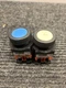 Lot of 2 Fuji Electric AR30F0R Push Button White, Blue 
