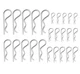 XBDZR 25 Pcs Cotter M1.2*20Mm, M1.5*30Mm, M2*40Mm, M2.5*55Mm, M3*60Mm, Silver 