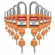 TRADESAFE Lockout Tagout Locks Set, 10 Orange Keyed Alike Unlimited Grouping ...