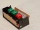 Generic PBS-3 3-button pushbutton station, OPEN CLOSE STOP, no cover, metal back