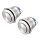 APIELE 19mm Momentary Push Button Switch High Round Cap Flat Round/ Silver 