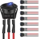 Nilight 8PCS 12V 20A Round Blue Toggle LED Rocker Switch On-Off Control SPST 3Pi