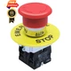 mxuteuk 1NC 1NO 22mm Emergency Stop Push Button Switch Red Mushroom 1 NO 1 NC 