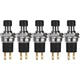 DIYhz 5Pcs Self-Locking SPST Latching Type Dash ON/Off Push X-5black, black
