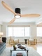 VACILL Flush Mount Ceiling Fan with Light,Low Profile Ceiling Fan,Wooden Fan ...