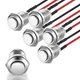 Gebildet 5pcs 12mm 2A 12V/24V/125V/250V AC Prewired Waterproof Push Button Mo...