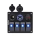 Garfour Marine Waterproof Boat Switch Panel Aluminium Panel with 12V Voltmete...