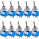 Taiss 10pcs SPDT Mini Toggle Switch 3-Pin 2 Position ON/ON 3 Pin ON/ON-A 