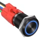 APIELE 16mm Latching Push Button Switch 12V DC Black Shell, Shell-Blue 