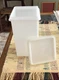Vintage Tupperware Tall Frosted Square Cracker Bread Keeper 1314-5 w/Lid 10 Inch