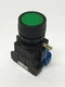 Idec HW1B-M1F10 Illuminated Pushbutton Switch, 5-30VDC Green LED, 600V/10A N.O.