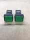 Lot of 2 Fuji Electric AH164-TL Green Illuminated Push Button AH164TL #4031I149
