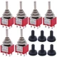 Twidec/6Pcs Mini Momentary Toggle Switch DPDT 3 6Pin（ON)-OFF-(ON) 