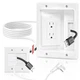 in Wall Cable Management Kit with Recessed Tv Outlet Box-Two-Hole Socket, 9ft...