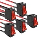 QTEATAK 5Pcs AC 250V/15A, 125V/20A Red 250V/15A - Pre-Wired, 
