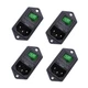 Oiyagai 4Pcs Iec320 C14 Inlet Module Connector Fuse Switch Male Power 
