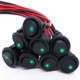 Twidec/8Pcs SPST Round Dot Lighted Rocker Switch Toggle Control 8PCS, Green 