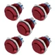 Momentary Push Button Switch 16mm Waterproof Aluminum Shell 1NO SPST Red 5 PCS