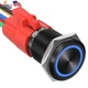 APIELE 16Mm Latching Push Button Switch 12V DC on off Black Shell with LED Angel