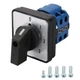 BAOMAIN 20A 660V Rotary Cam Changeover Switch, 4 Position 8 Black ,Blue