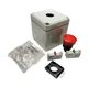 Hoffman 1PBPCDM Enclosure W/Baco 33E01 Contact Block & Red Pushbutton